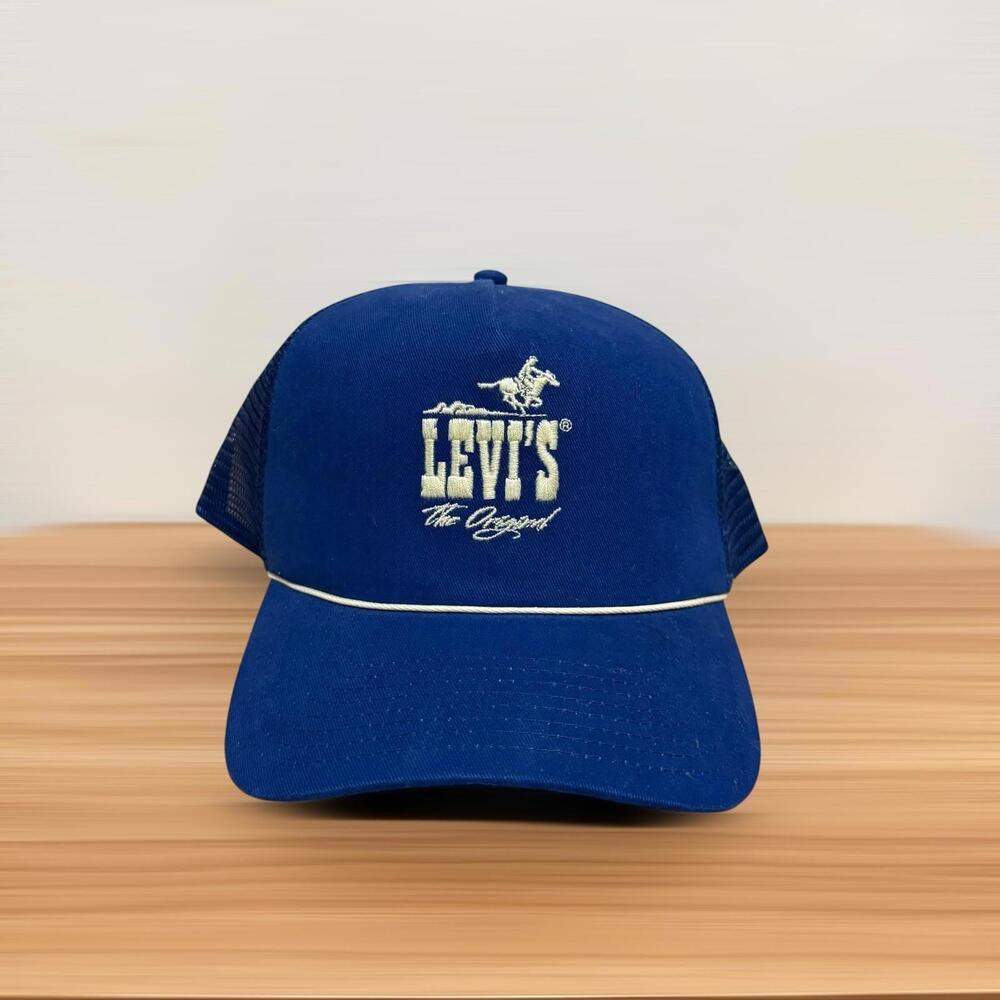 Levi’s Blue Adjustable Trucker Hat USA Outdoor Cap Men’s